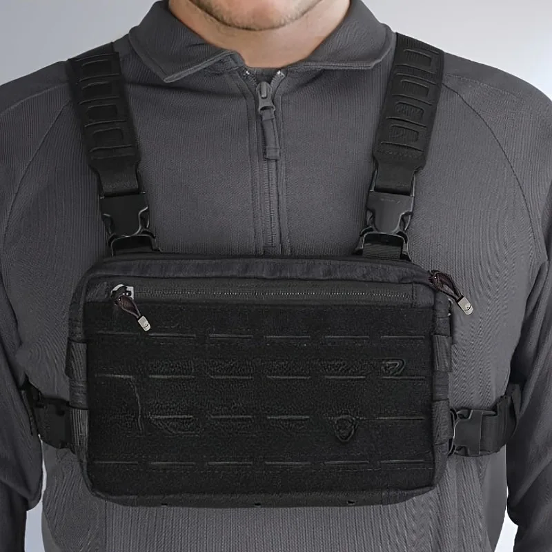 1000D Nylon Tactische Borsttas Airsoft Pouch met Molle Systeem voor Outdoor Camping Wandelen Jacht EDC Schouder Vissen Vest