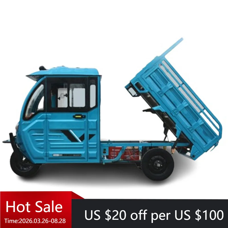 Yc High-quality electric loader, freight tricycle, adult semi-enclosed cabin, electric tricycle for 2 people