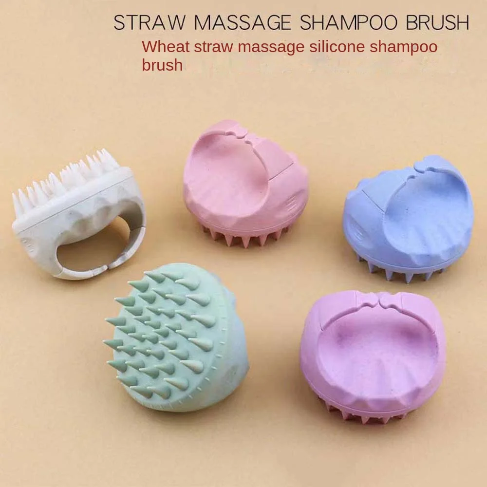 Silicone Shampoo Comb Wheat Straw Easy Foaming Hair Washing Brush Hair Care Body Shower Silicone Massage Comb Hair Salon