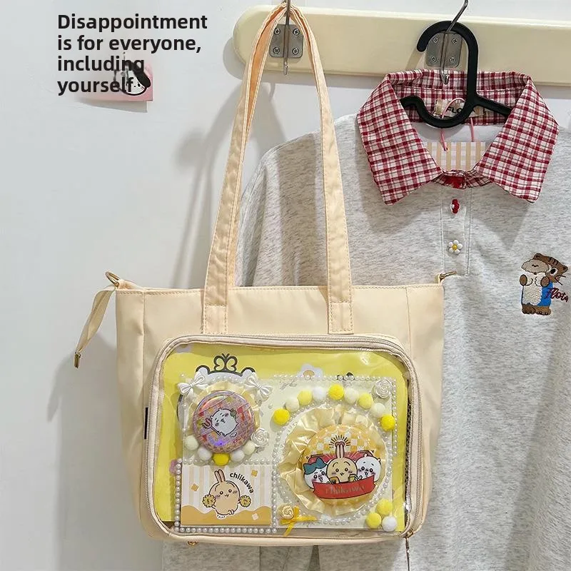 Lilith Girls Daily Transparent Large Capacity Slant Cross Pain Bag Single Shoulder Hobo Bag for Tutoring And School Use