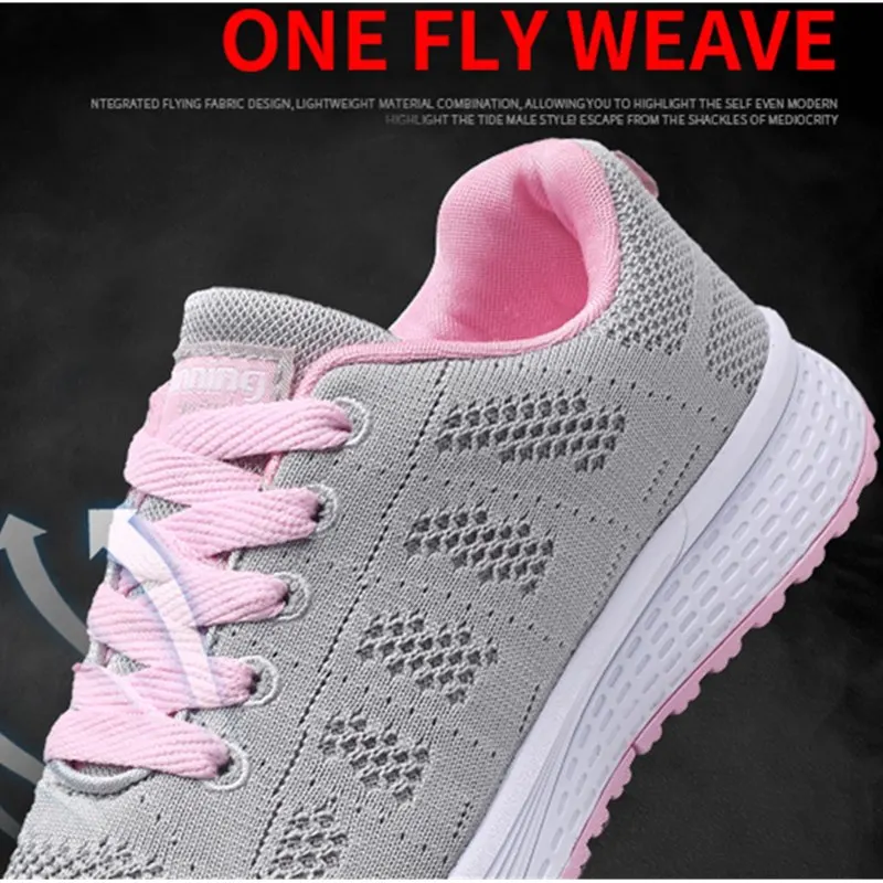Women Casual Sport Shoes Fashion Men Running Shoes Weave Air Mesh Sneakers Black White Non Slip Footwear Breathable Jogging