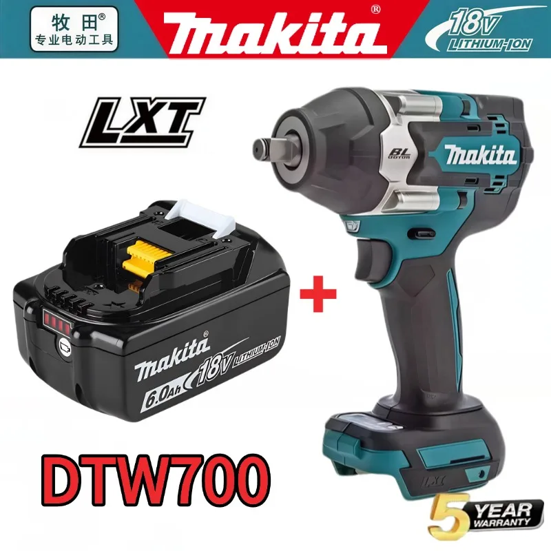 Clé à chocs électrique sans fil Makita DTW700 18V, perceuse-visseuse, livraison gratuite, outils électriques à couple élevé, clé dynamométrique