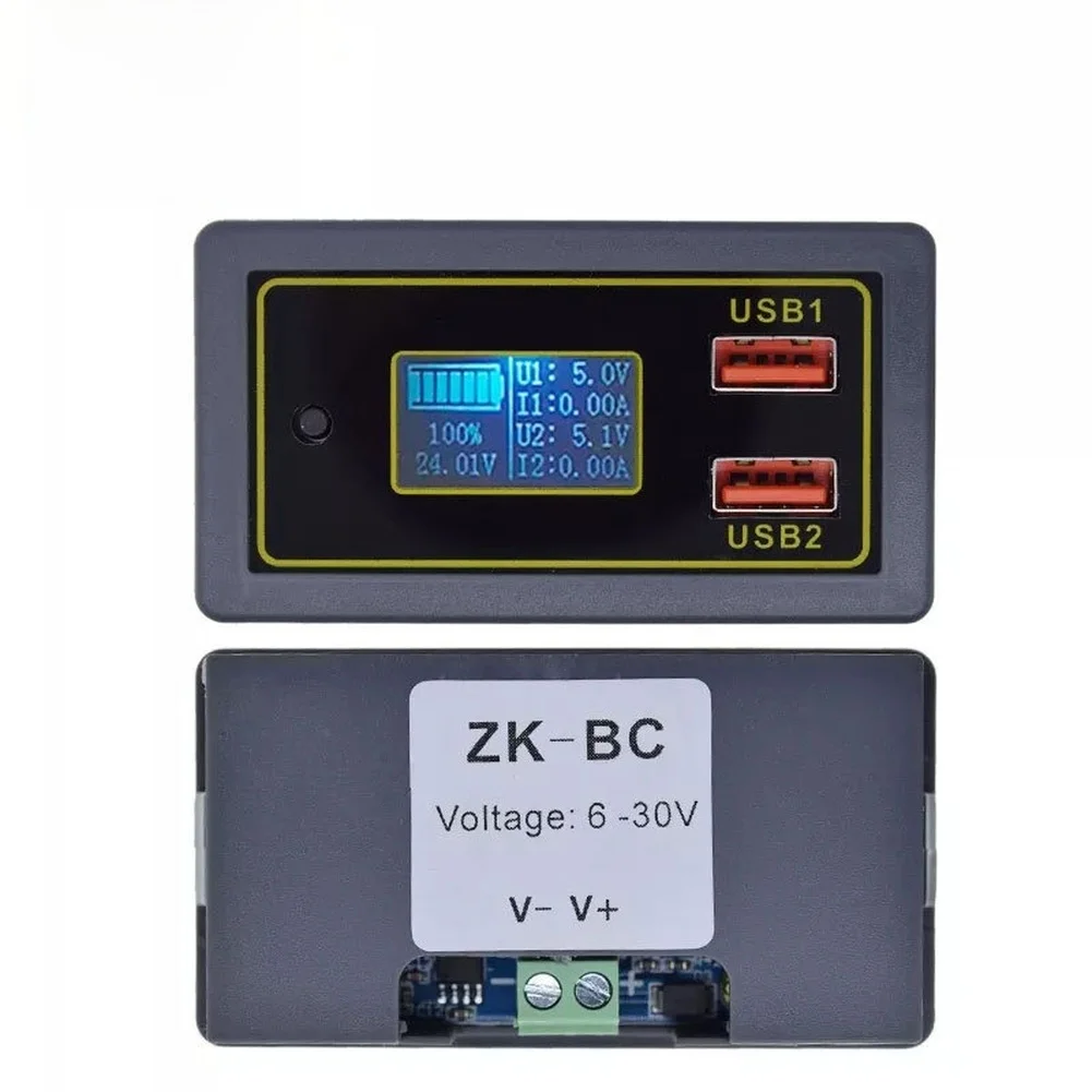 

1PC DC6V-30V Voltmeter 12V 24V Car Battery Voltage Meter With Dual USB Fast Charger LCD Display Electrical Power Accessories