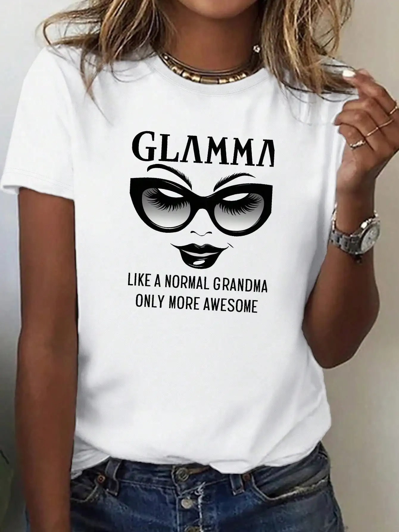 

Sunglasses Lips GLAMMA Cotton Women's T-Shirt With Comfortable Fit