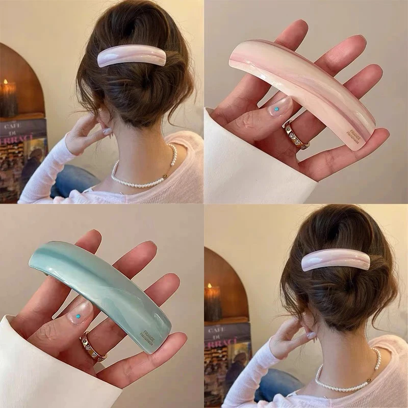 Solid Colored Acetate Large Straight Hair Clips for Women Spring Hairpins Korean Fashion Hair Accessories Headwear Jewelry Gifts