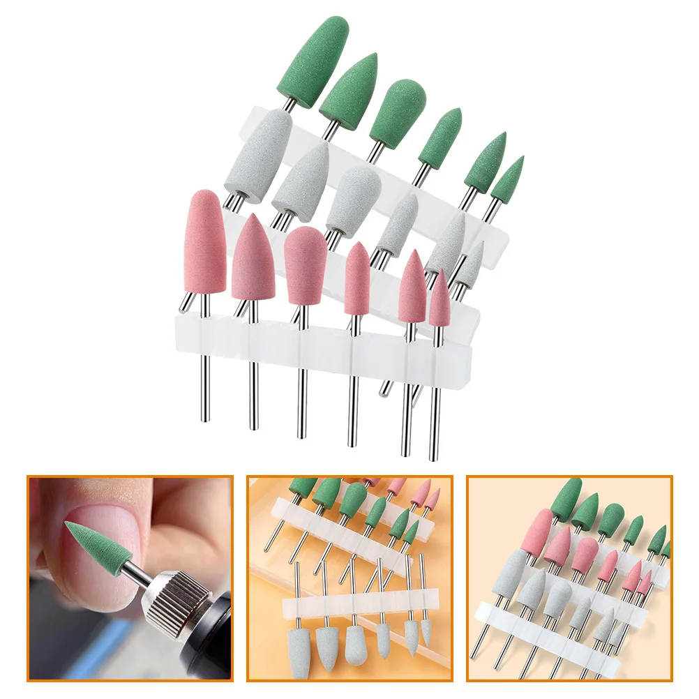 Zestaw 18 frezów do paznokci, silikonowe narzędzie do manicure do usuwania żelu, czyszczenia skórek, trwałe i praktyczne frezy do skórek.