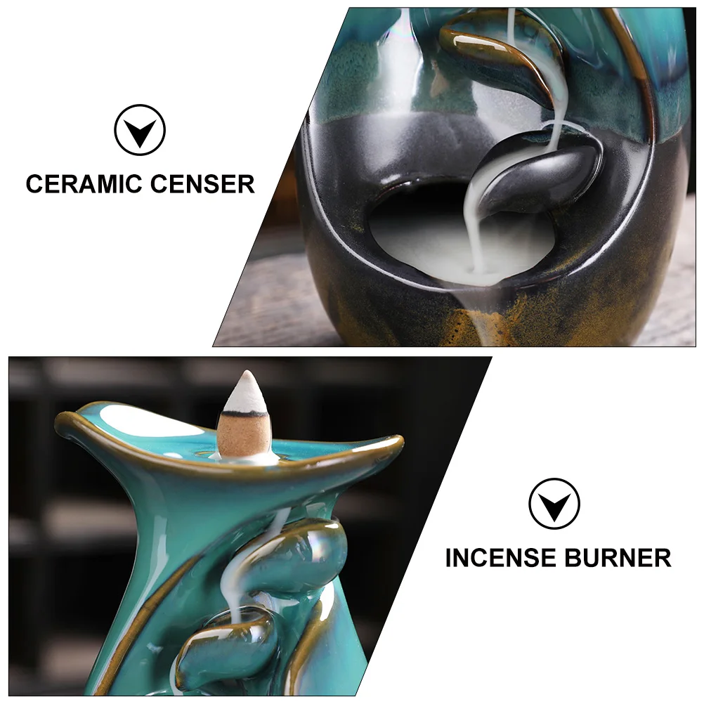 

Creative Simulated Vase Shaped Ceramic Incense Burner Household Censer Home Decor Bedroom Ornament Fine