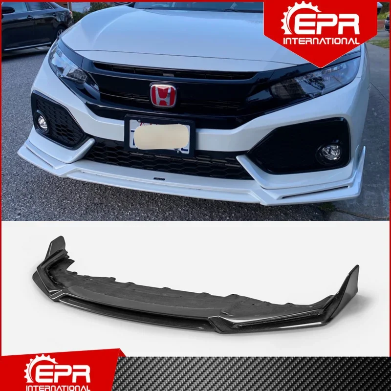 For Civic FK7 Hatchback BTZ Style Carbon Fiber Front Lip Trim FK7 Body Kit Racing Part Carbon Front Splitter Lip For FK7