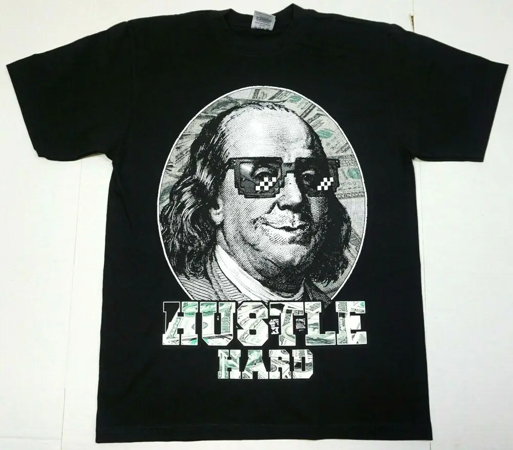 HUSTLE HARD T-shirt Urban Streetwear Cash Money $ Men's Tee New