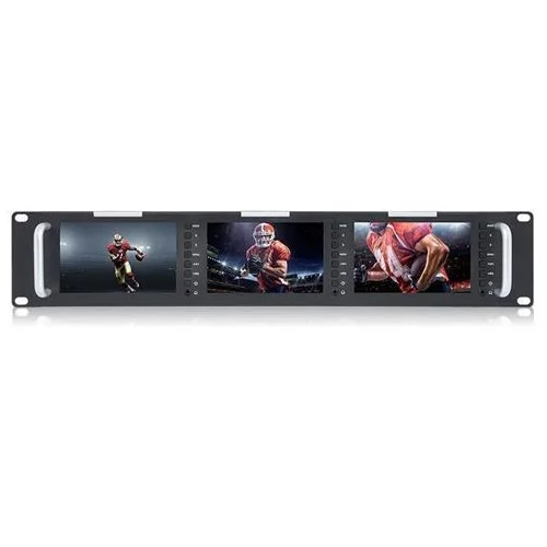 

Feelworld T51 Triple 2RU 800x480 Broadcast LCD Rack Mount Monitor Triple Screens for Dslr with 3G-SDI HDM AV Input and Output