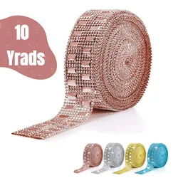 10 metrów Bling Wrap wstążka imitacja Rhinestone diament Bling Wrap akryl Wrap siatka do rękodzieła torty weselne dekoracje przyjęcia