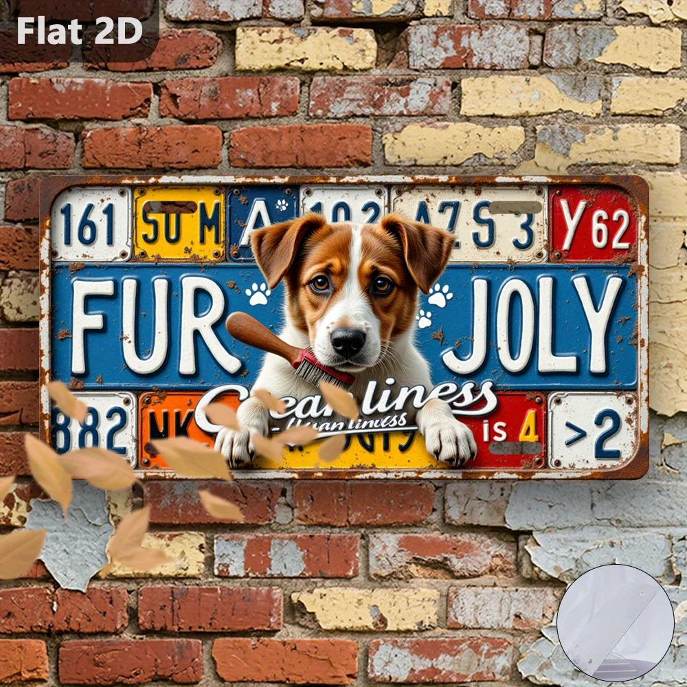 Vintage Jack Russell Tin Sign Retro Metal Wall Decor 12x5 Inch