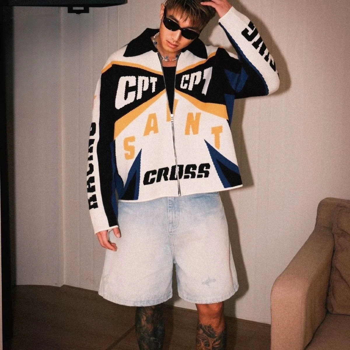 

Американский ретро кардиган, мотоциклетные куртки, свитер для пар, вязаная куртка на молнии, топ, вязаный свитер, стильная мужская одежда