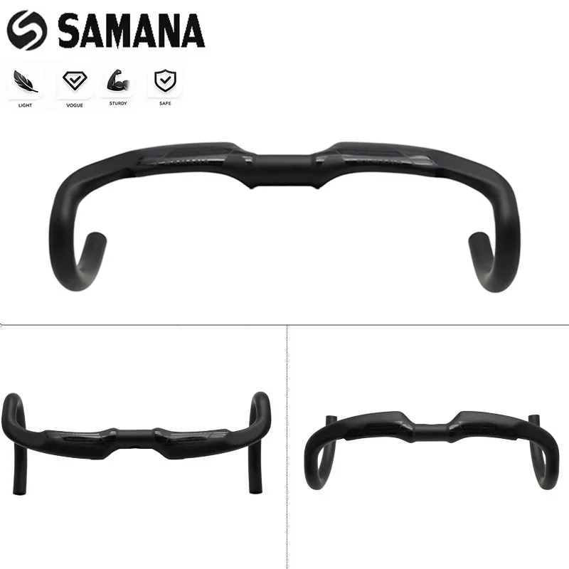 Carbon Road Bike Handlebars 31.8mm Internal Cable Routing Racing Drop Bent Bar 380/400/420/440mm for Performance Cycling Riding