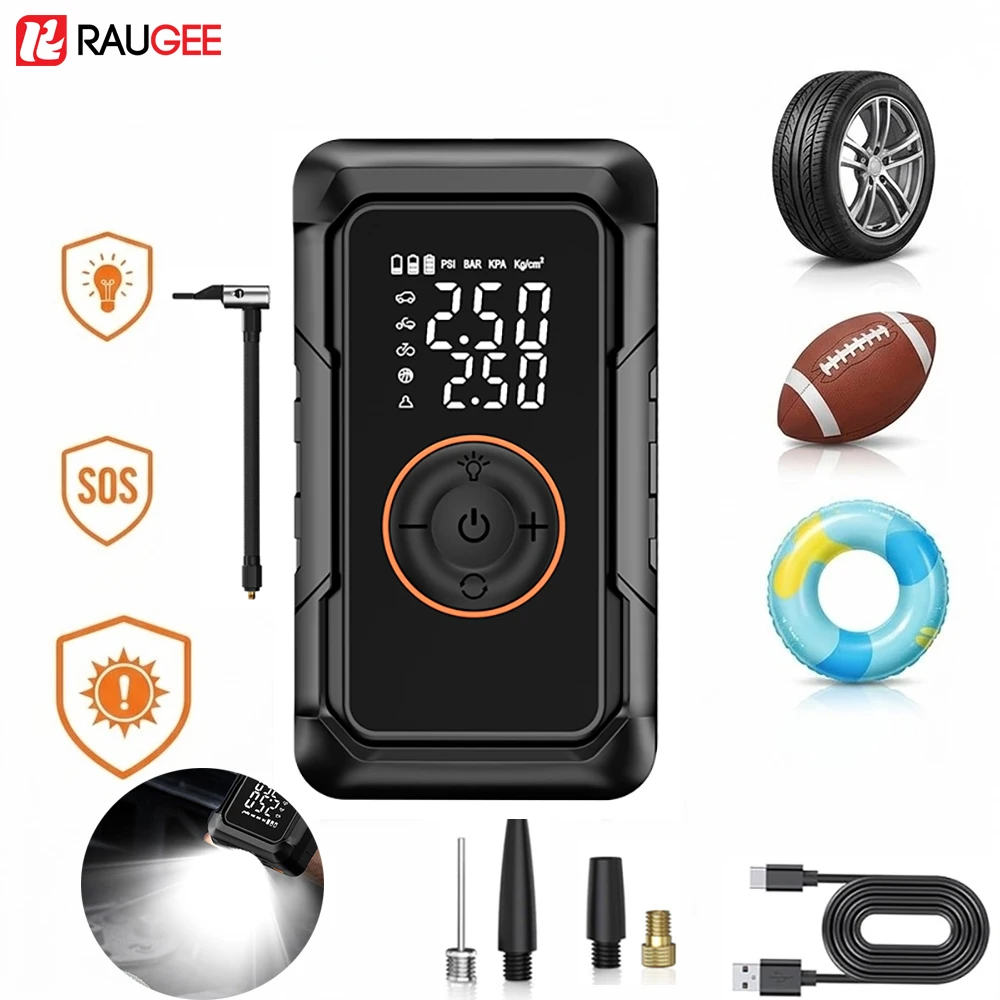 

Air Pump Tire Inflator for Car Portable Air Compressor with Digital Pressure Electric Mini Air Tire Pump for Motorcyle Football