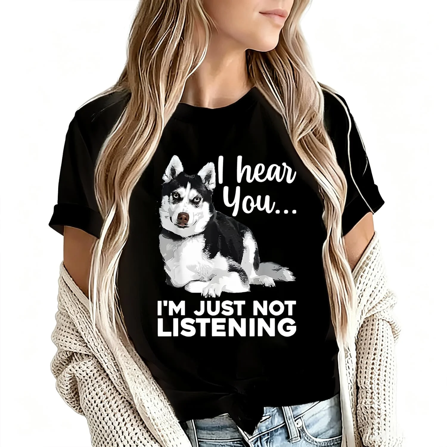 I Hear You Women's T-Shirt 100% Cotton Funny Graphic Short Sleeve Tee Novelty Shirt Casual Crew Neck Top S-5Xl