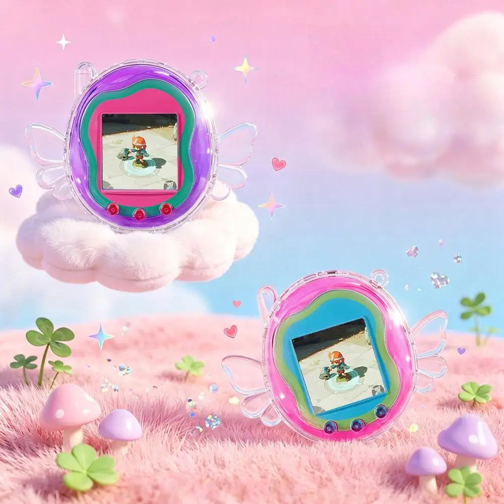 Protective Case For Tamagotchi Uni Anti-Scratch Glitter Transparent Hard Cover Shockproof Virtual Pet Game Console Shell