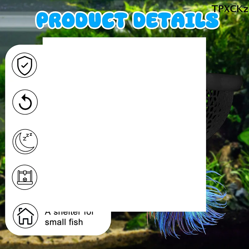 3-in-1 Hammock 3D Floating Betta Hide Shrimp Cave Aquarium Feeder Ring Resting Spot Printed Fish Decor