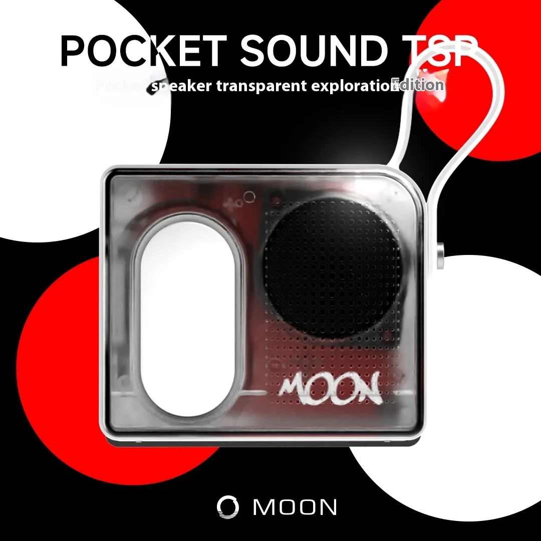 MOON Pocket Sound Bluetooth Speaker Outdoor Portable True Wireless Sound Box Custom Transparent Speaker BT5.3 1200mAh Stereo