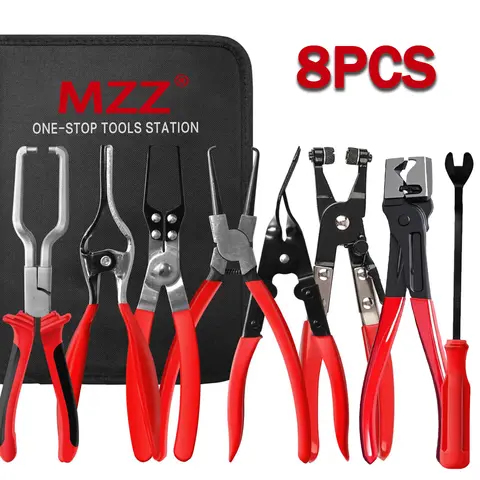 Wire Long Reach Hose Clamp Pliers Set Fuel Oil Water Hose Auto Tools,Hose Clamp Pliers for Fuel Oil & Water Hoses,Red