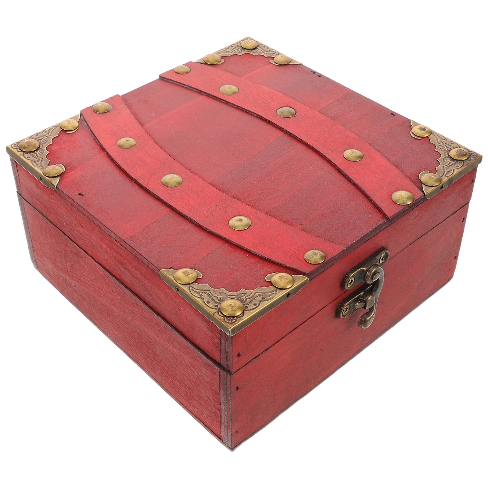 Caja organizadora de escritorio de madera, caja decorativa vintage, cofre del tesoro, almacenamiento de joyas verde, estuche retro para el hogar