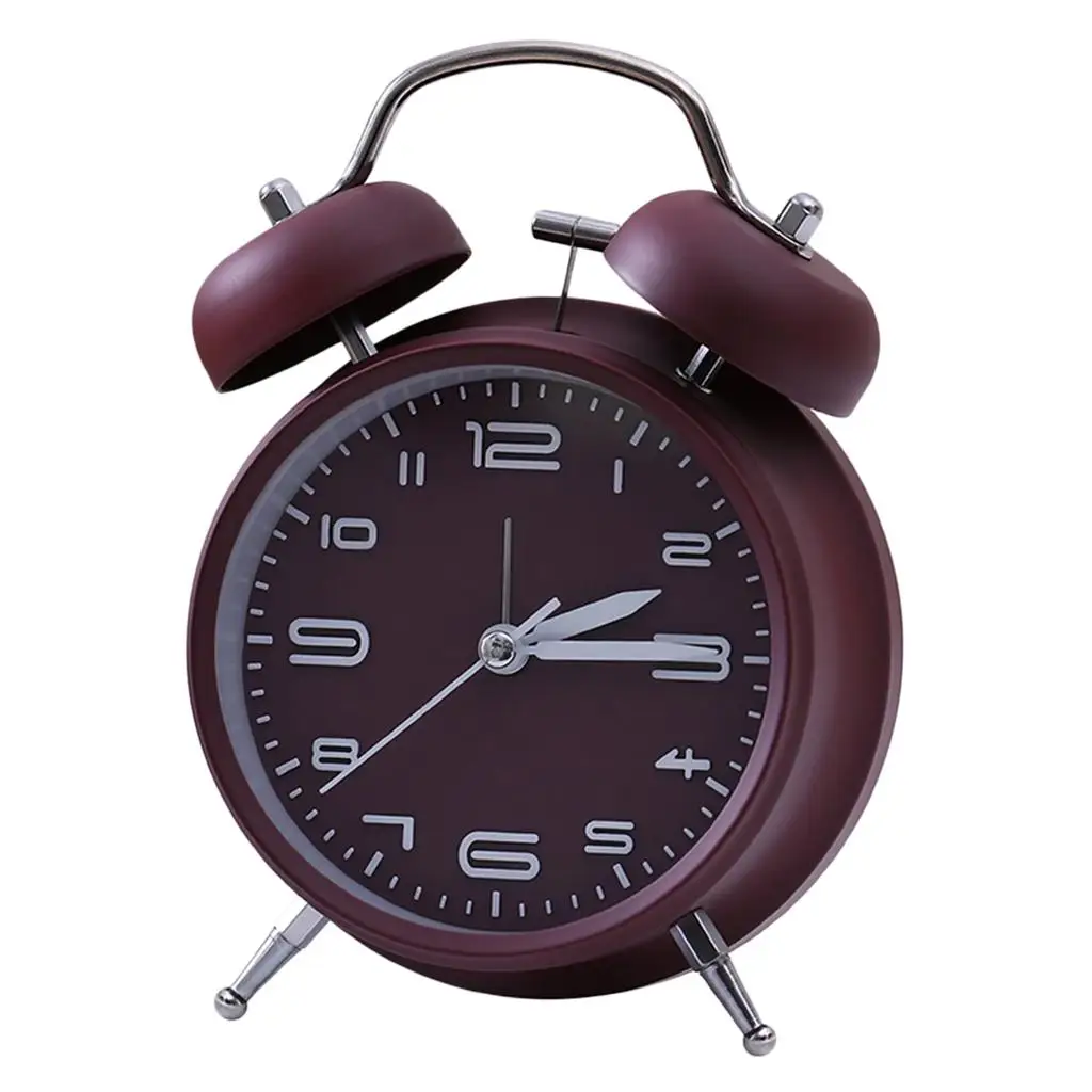 Mechanical Alarm Clock Clear Sound Retro Style Wind Up Table Clock Night Light Feature for Children Bedroom Gift