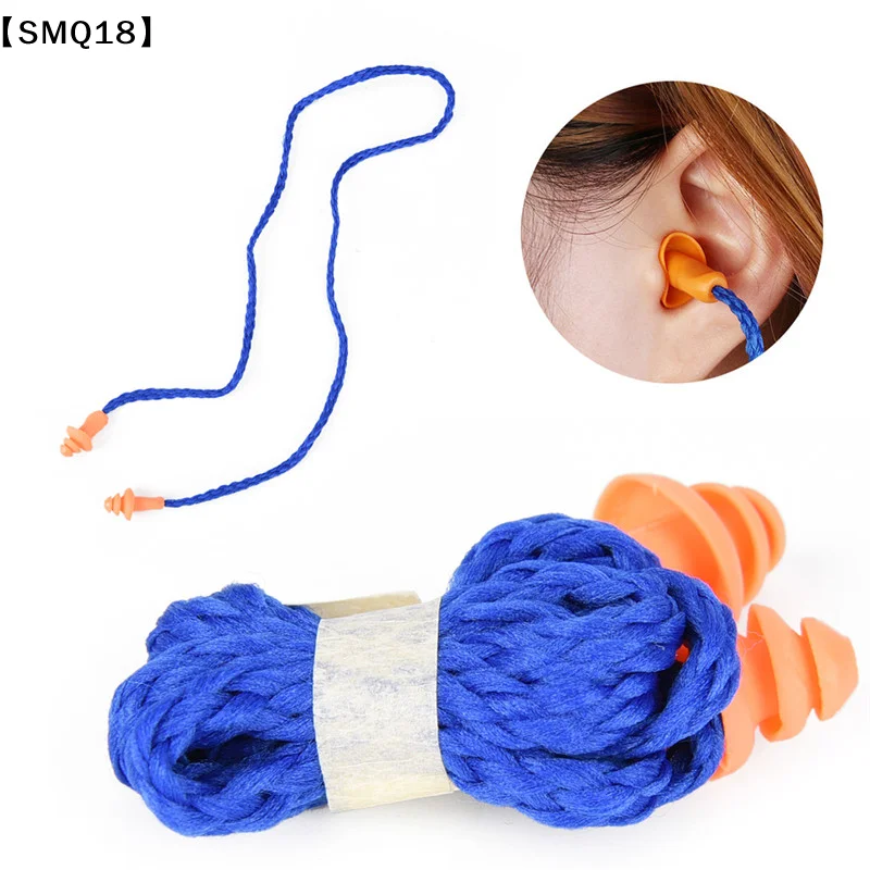 10Pcs Soft Silicone Corded Ear Plugs Reusable Hearing Protection Earplugs New【SMQ】