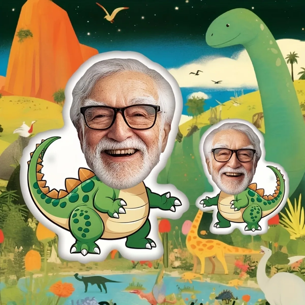 Personalisiertes Foto-Plüschkissen - Individuelles Gesichts-Dinosaurier-Geschenk mit Ihrem Foto, ein unverzichtbares Geschenk für Freunde