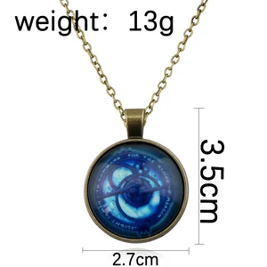 Vintage Amulett Trollhunters Anhänger Halskette Spielzeug Schmuck Bronzeblau Kette Kristall für Kinder, die Männer von Frauen präsentieren 10 Haupttrollhunter -Verkauf Amulett - №2