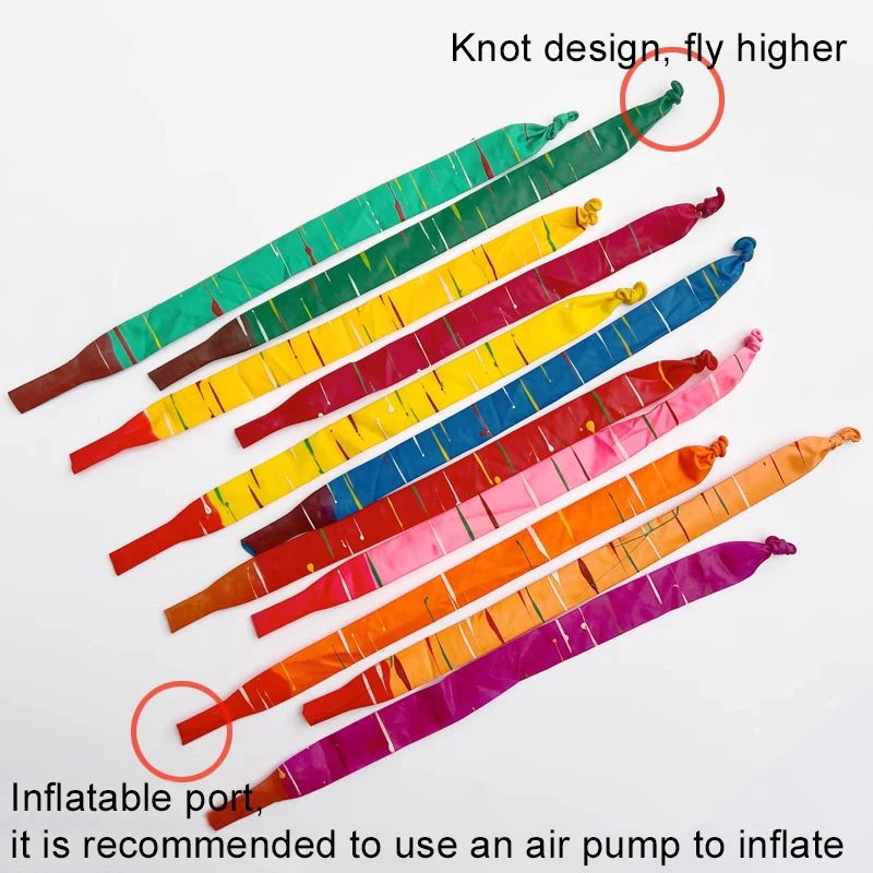 50/100 stücke Gemischte Farbe Lange Latex Rakete Ballon mit Pumpe Fliegen Quietschen Geburtstag Party Dekoration Outdoor Ballon TMZ – Detail 2