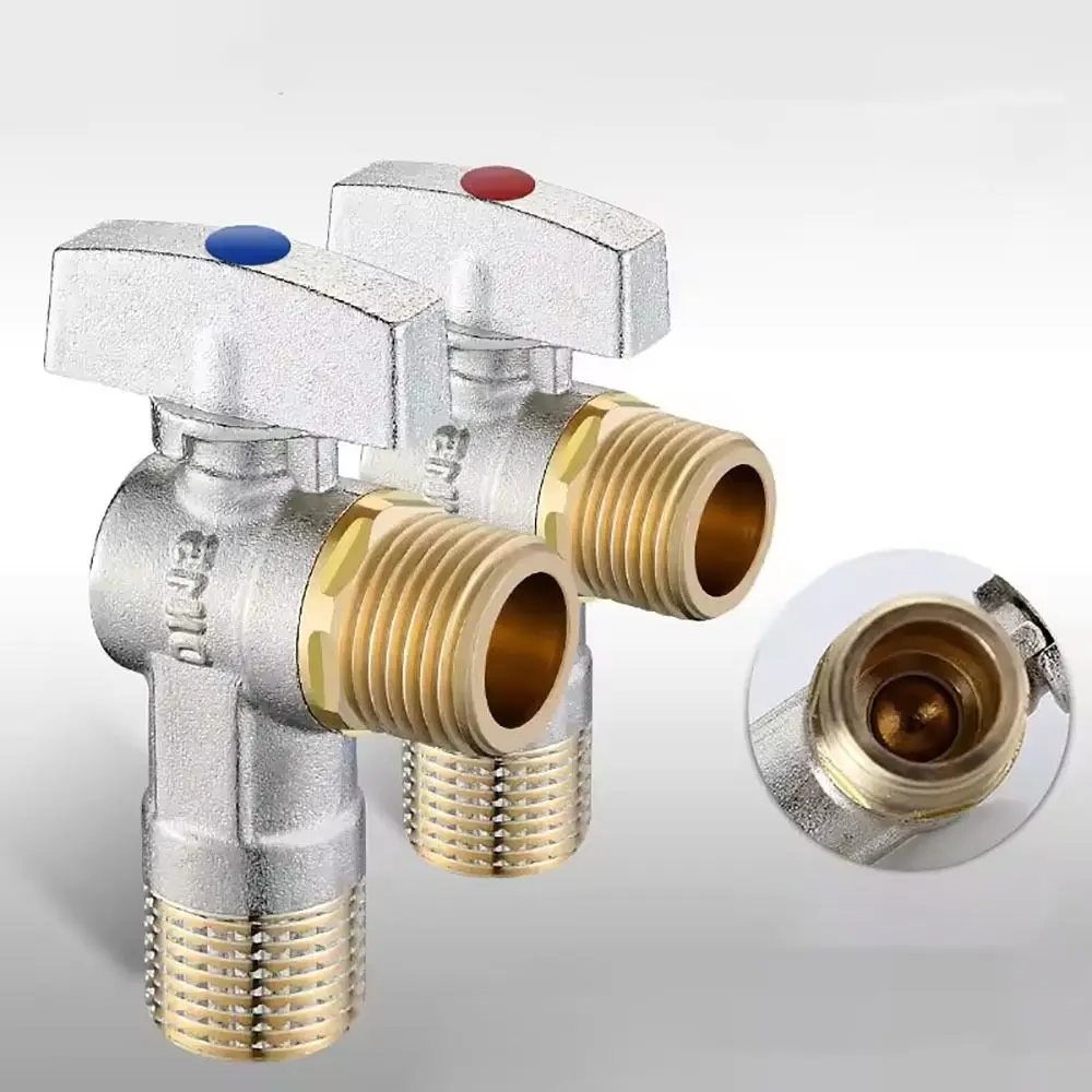 

Латунный впускной шаровой кран для горячей и холодной воды G1/2 дюйма, запорный клапан для ванной комнаты, кухонной раковины, подключение к туалету, регулятор давления воды