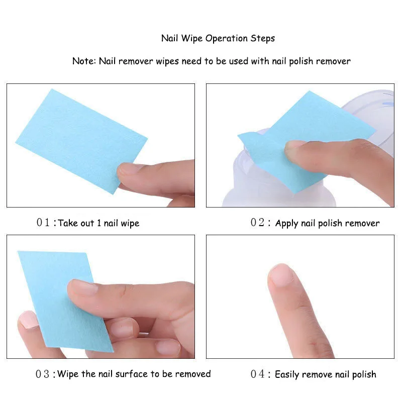 630/1200pcs Lint-Free Gel Nail Wipes Aluminum-Free Cleansing Tissues Nail Polish Remover Pads for Nail Cleaning Care view 6