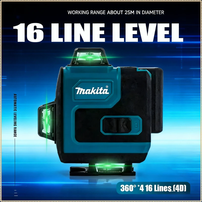 

Makita 16-Line 360° Horizontal Vertical High-Precision Wall-Mounted Portable Tools High-Precision Green Light Laser Level