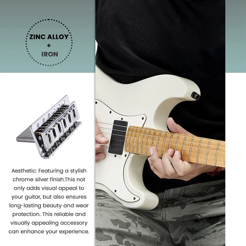 Imagen 2 del producto Sistema de puente trémolo para guitarra eléctrica Fender Stratocaster SQ ST, accesorios de guitarra cromados y plateados, espaciado de cuerdas