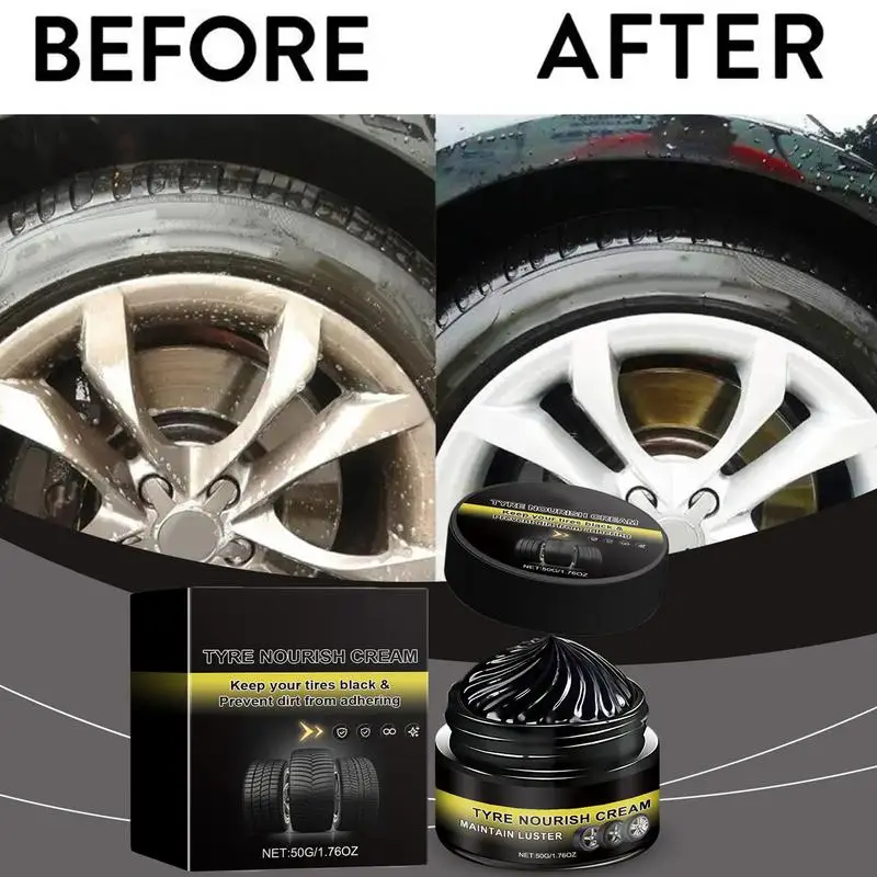 Creme de cera nutritivo para pneus de carro, à prova d'água, cera de polimento de pneus de caminhão, resistente à sujeira, cera de manutenção anti-uv, limpeza duradoura de sujeira