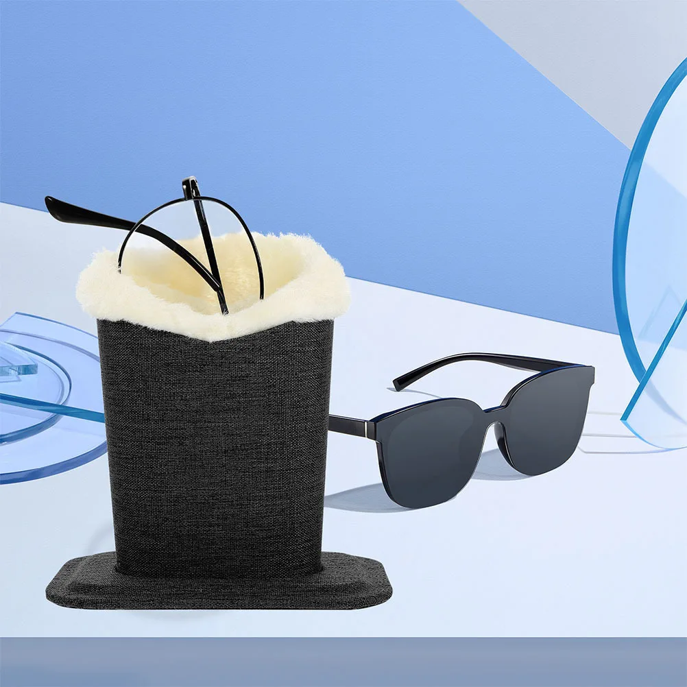 

2pcs Glasses Stand Holder For Eyeglasses Sunglasses Storage Base Soft Lining Scratch Resistant Desktop Organizer Case For Home