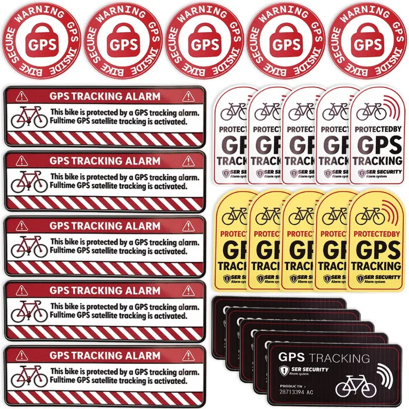 1/2set Bicycle GPS Sticker Scooter Motorcycle Anti-Theft Warning Sticker Tracking Reflective Waterproof Paster Bike Accessories