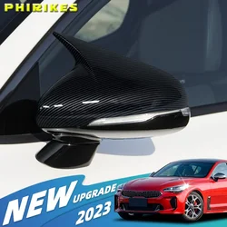 Car body side door rearview mirror cover ABS covered with carbon fiber pattern for KIA Stinger 2018-2022 2023