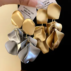 Silver Needle Simple Personality Petal Tassel Earrings for Women Fashion Temperament New Earring Delicate Fashion Jewelry
