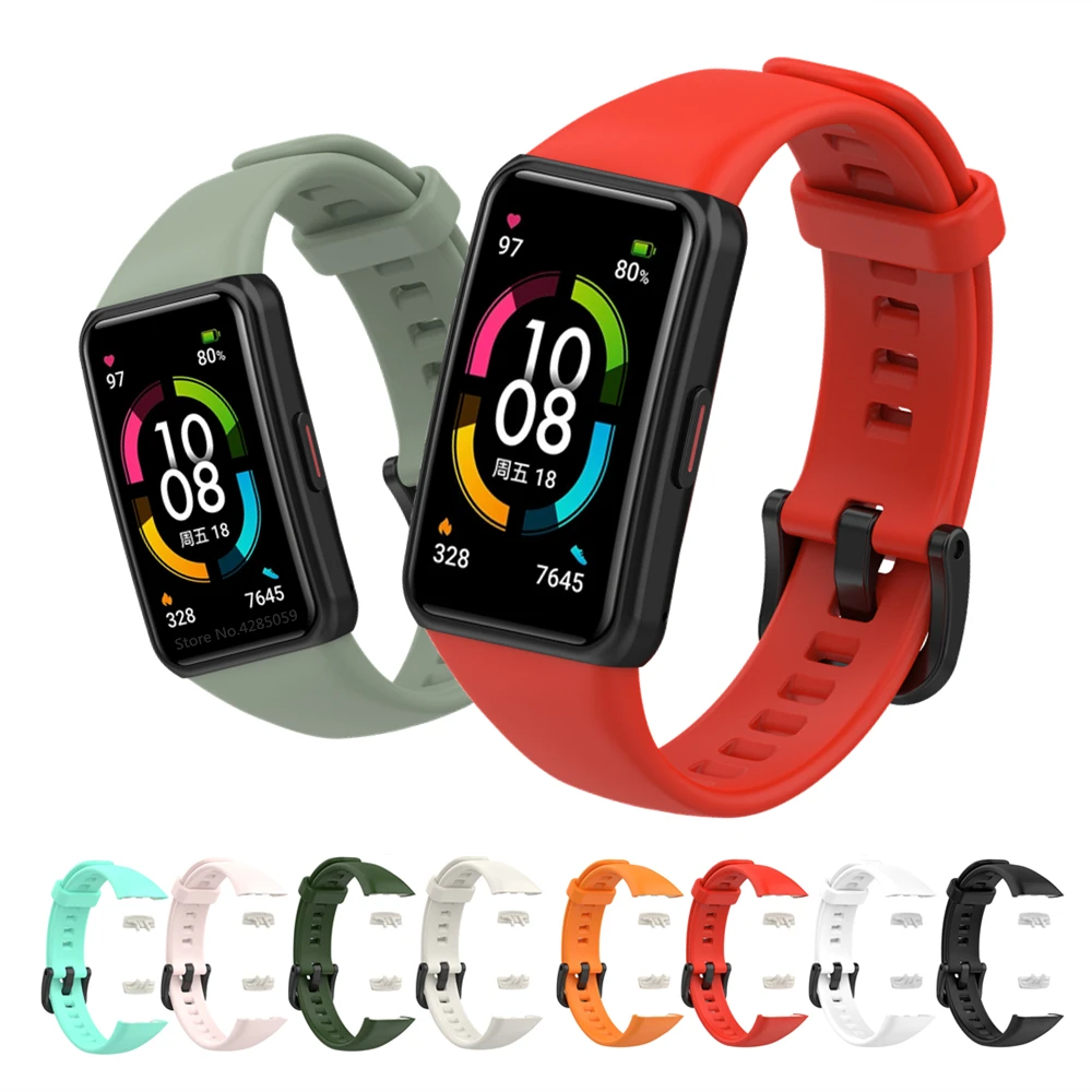 

For Huawei Honor Band 6 Silicone Sport Straps Smart Watch Strap For Honor Band 7 Bracelet Accessories For Huawei Band 6 Correa