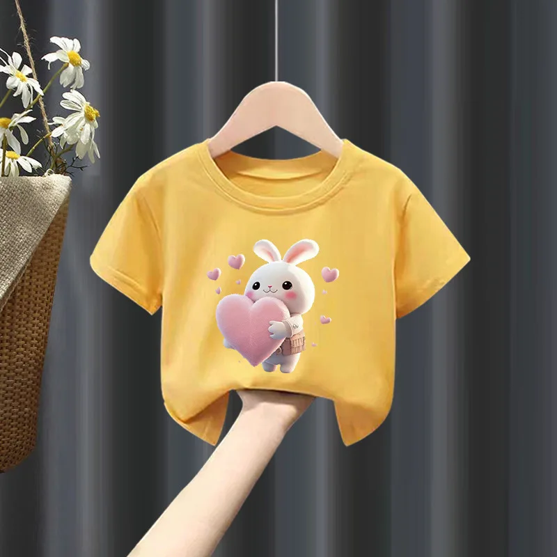 男の子と女の子のための動物柄の夏のTシャツ,半袖の服,新しいデザイン