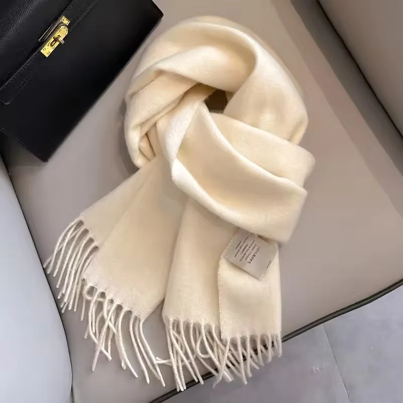 Winter Narrow Scarf 28 Color 100% Wool Scarf Hot Selling Solid Color Scarf Men's and Women's Universal Warm and Cold proof Scarf