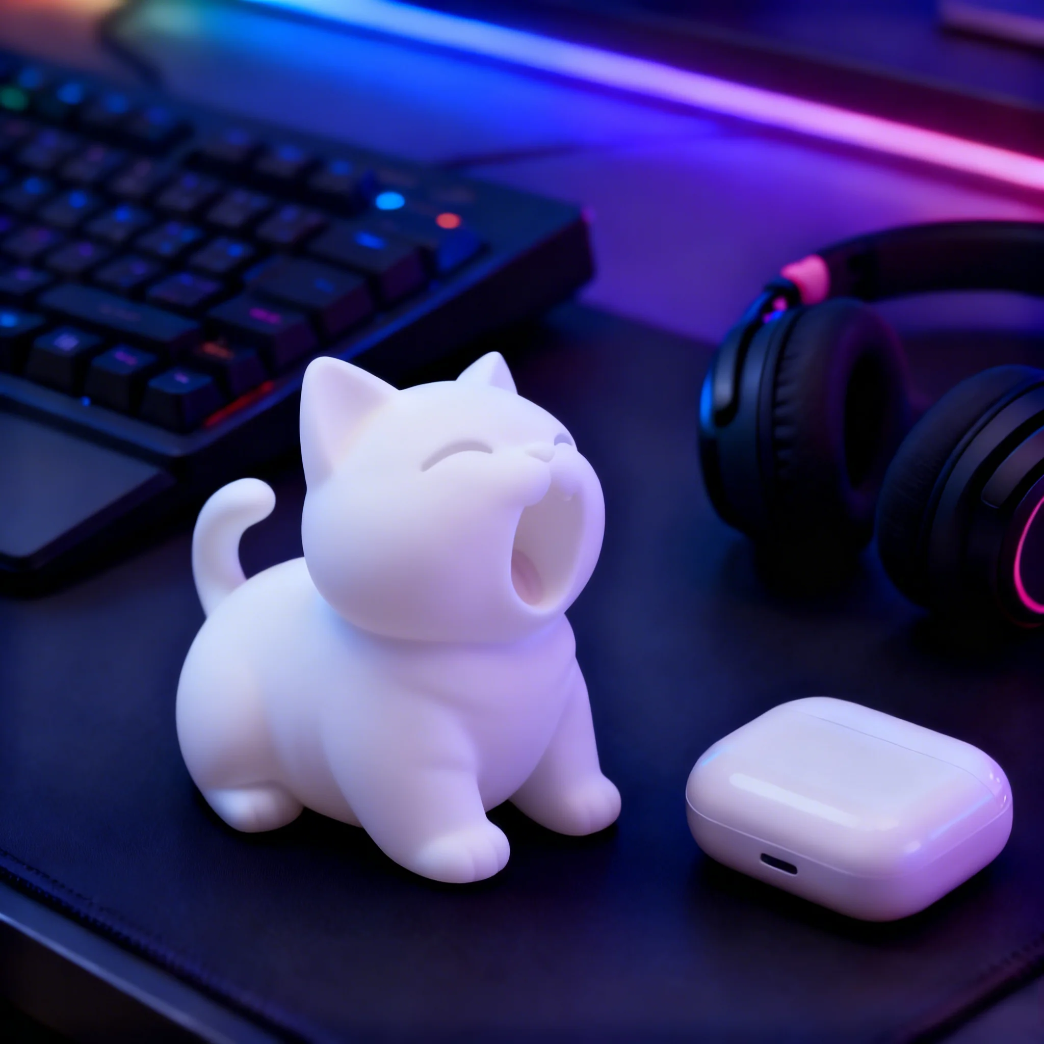 تمثال قطة يونينج، ديكور لطيف لسطح المكتب للمكتب والمنزل، زخرفة قابلة للجمع على شكل حيوانات #1