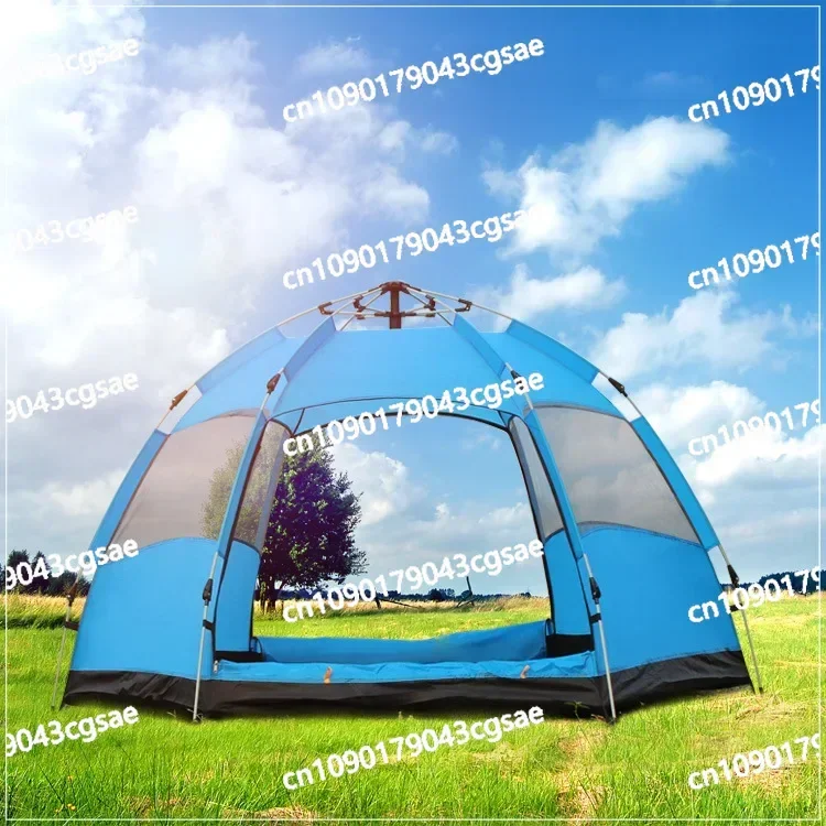 

Automatic Double-layer Hexagonal Tent, Outdoor 3-4 People Camping, Rainproof and Quick-opening Beach