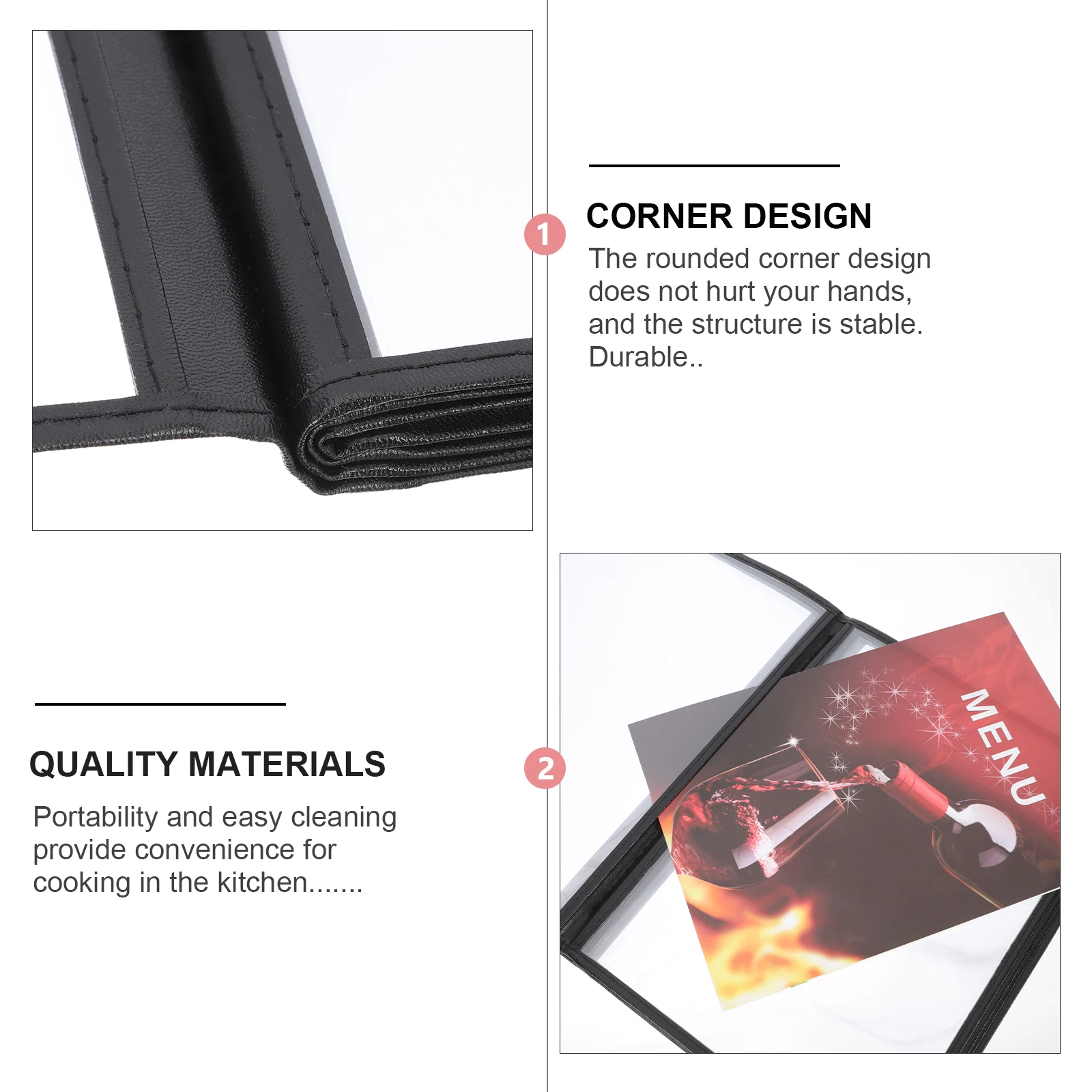 

PVC Transparent Menu Cover Recipe Book A4 Size 8 Pages Waterproof Oilproof Restaurant Bar Cafe Use Menu Folder Protector
