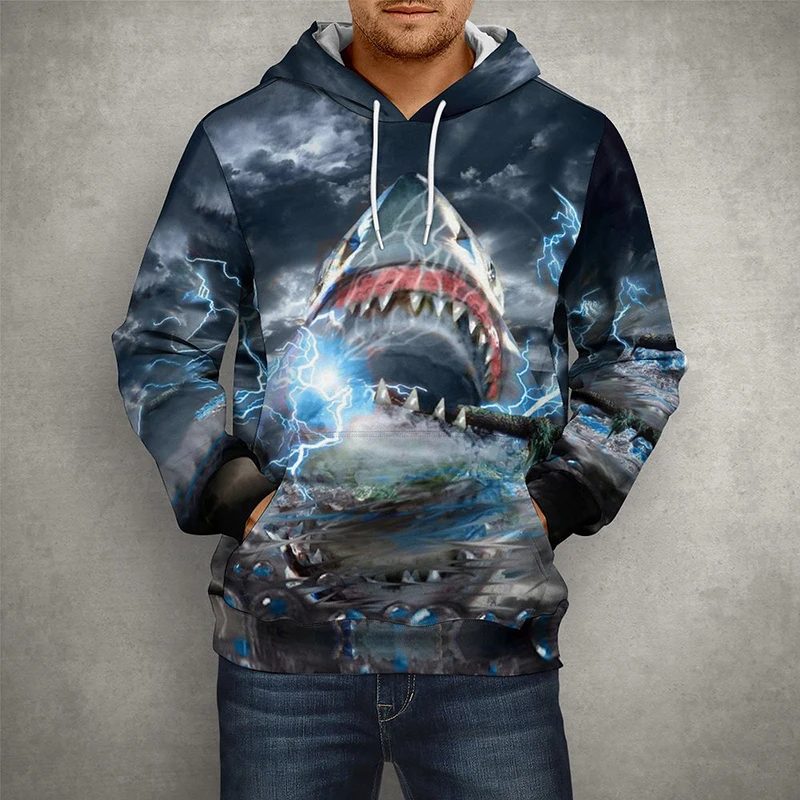 New Style Whale Shark Animal Hoodies Womens Mens Causal Sweatshirt Long Sleeve Sharks Print 3d Hoody Pullovers Homme Tops Male