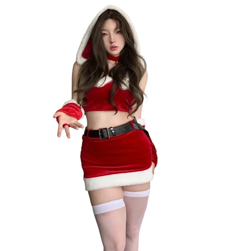 Hot Christmas Outfit Super Sexy Santa Cosplay Costumes For Women Holiday Party Club Performance Photoshooting Seductive Tempting