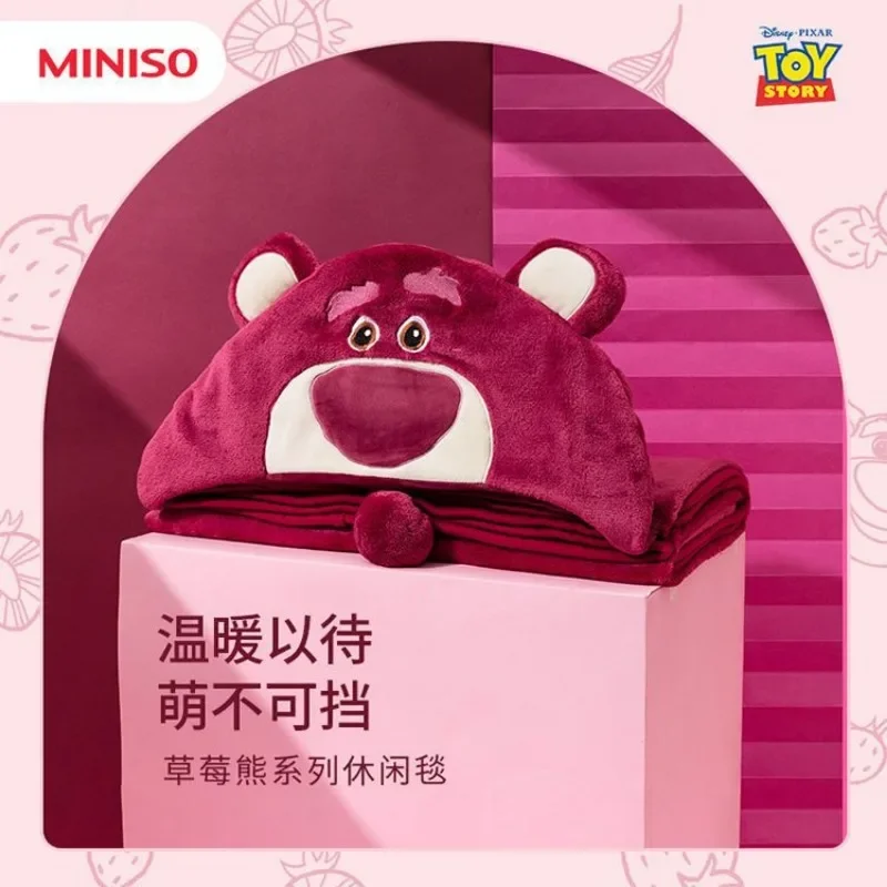 

MINISO Toy Story Animation Lotso Casual Blanket Cute Warm Soft and Comfortable Windproof Nap Office Home Anti-static FourSeasons