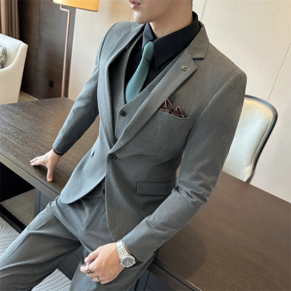 Simple One Piece Men's Suit Single Breasted Jacket Fast Shipping Four Seasons Groom Wear Classic Dancing Tuxedo Office Business