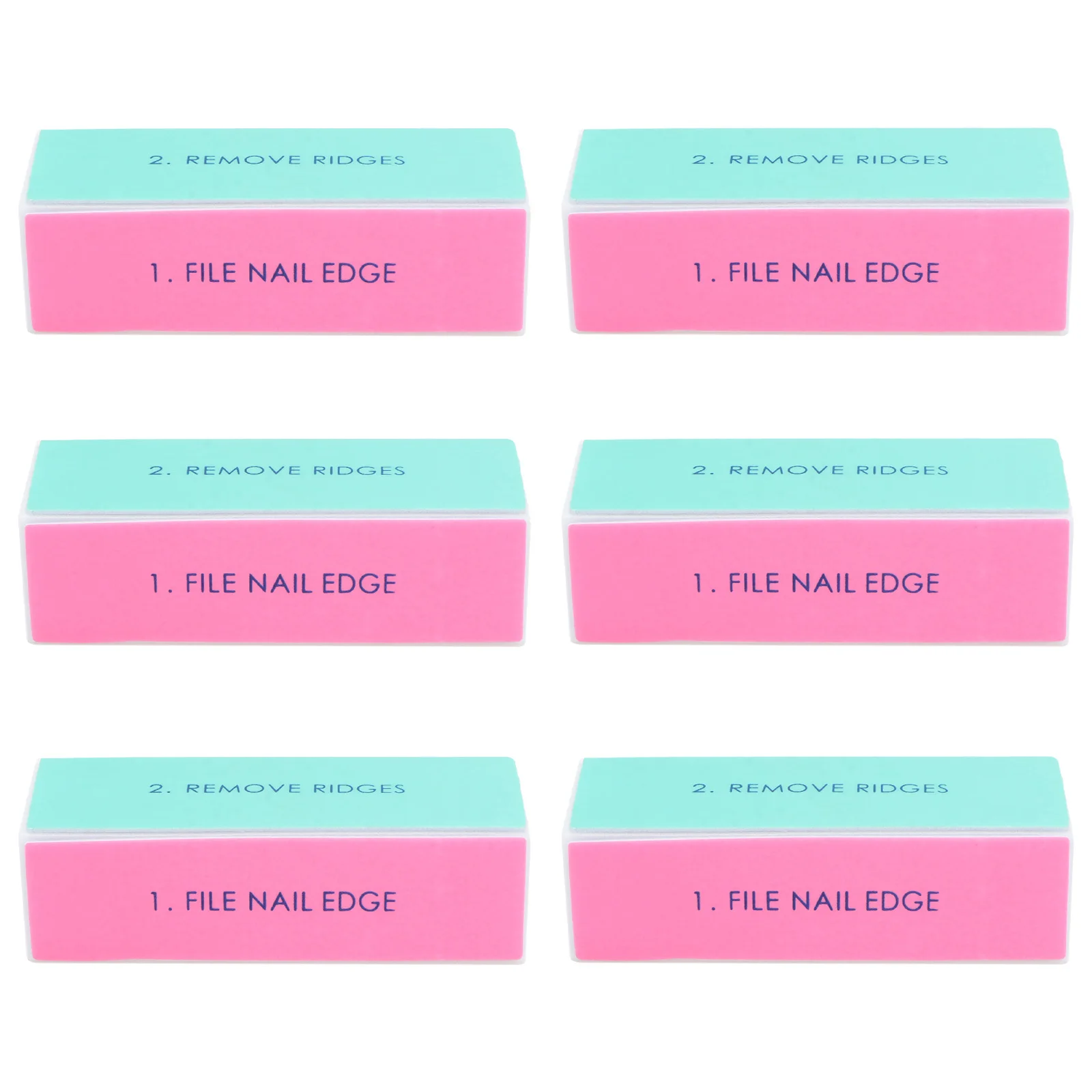 Blocos de buffer de lixa de unha, 6 peças, material de esponja, 4 lados, polidor de unhas, ferramentas de manicure, adequado para uso profissional doméstico